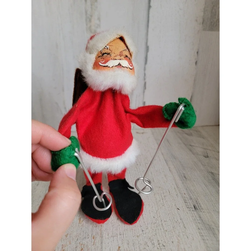 Annalee ski Santa Claus vintage mobility doll plush skiing home decor